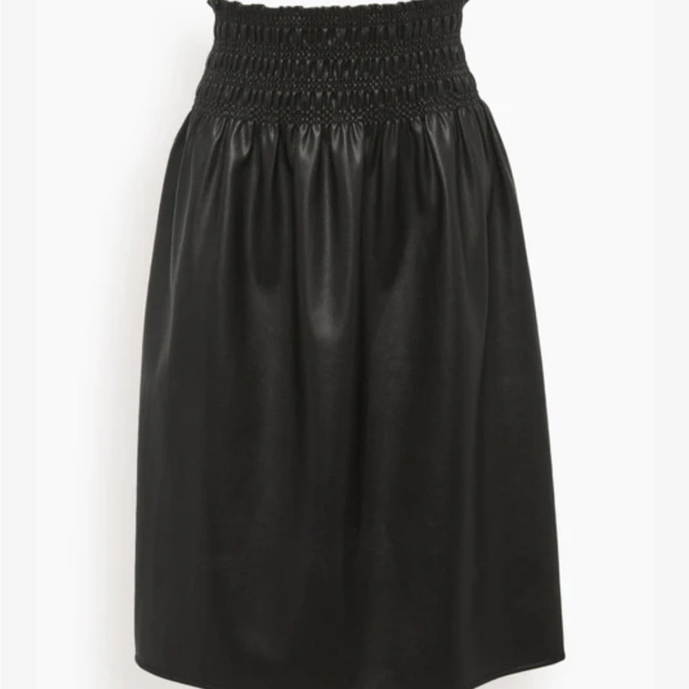 Proenza Schouler White label smocked faux leather skirt
